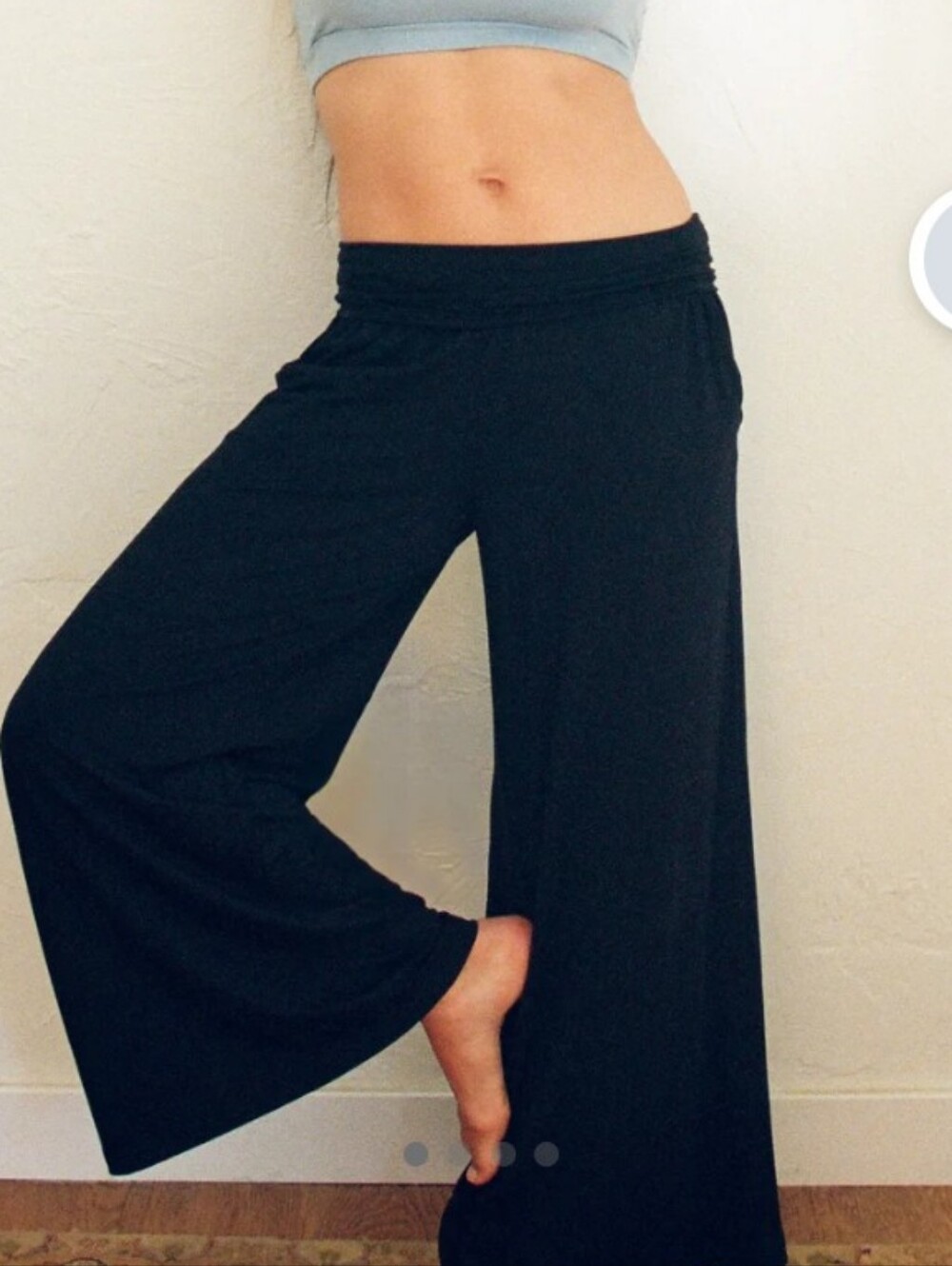 Kindred Bravely Bamboo Black Wide-Leg Lounge Pants
